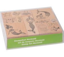 HEYDA Stempel-Set Mermaid 12x10x3cm braun 10-teilig, 204888678