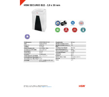 HSM Destruct. de document SECURIO B22 3,9x30mm, 1833121