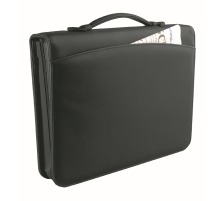 ID Serviette de conf.310x380x60mm avec zip, incl. bloc A4 noir, 750 30