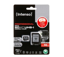 INTENSO Micro SDXC Card PRO 64GB with adapter, UHS-I, 3433490