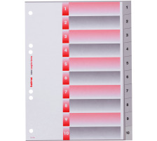 KOLMA Register LongLife grau A5 grau, 1-10 , 2 + 4 Loch, 19.105.20