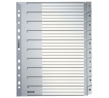 LEITZ Rpertoire PP A4 1-10 gris, 12800000