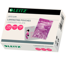 LEITZ Pochette plastif. 64x99mm 125 Mic. 100 pcs., 33812
