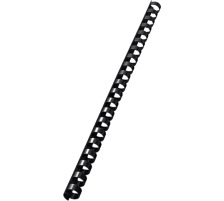 LEITZ Plastikbindercken 12mm A4 schwarz, 21 Ringe 100 Stck, 35043