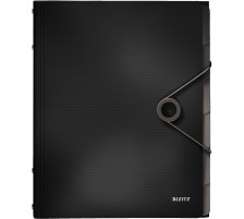 LEITZ Ordnungsmappe Solid PP A4 schwarz 6 Fcher, 45691095