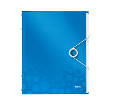 LEITZ Ordnungsmappe WOW PP A4 blau metallic 6-teilig, 46330036