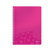 LEITZ Spiralbuch WOW PP A4 pink metallic 80 Blatt, 46370023