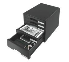 LEITZ Set tiroires Plus noir 5 comp., 52110095
