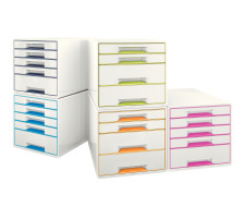 LEITZ Set tiroirs WOW Cube A4 blanc/gris, 5 tiroirs, 52142001