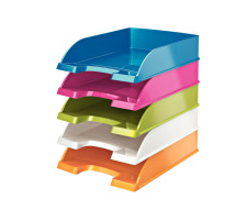 LEITZ Corbeille Courrier WOW A4 blanc perl, 52263001