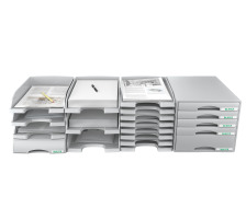 LEITZ Corbeille Courrier Jumbo A4 gris, 52330085