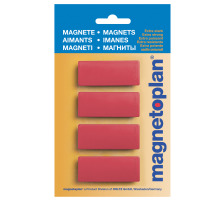 MAGNETOPLAN Rechteck-Magnethalter rot 4 Stck, 16651406