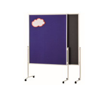 MAGNETOPLAN Moderatorentafel Filz blau starr 1200x1500mm Moderationstafel weißer Rahmen, ungeteilt, mobil, 2111103