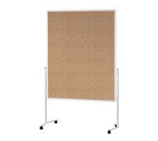 MAGNETOPLAN Moderatorentafel Kork starr 1200x1500mm Moderationstafel weißer Rahmen, ungeteilt, mobil, 2111124