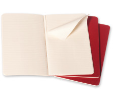 MOLESKINE Notizheft Cahier A5 liniert, rot 3 Stück, 101-4