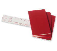 MOLESKINE Notizheft Cahier A5 liniert, rot 3 Stück, 101-4