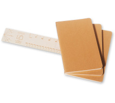 MOLESKINE Notizheft Cahier A5 liniert, natur 3 Stück, 498-7