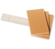 MOLESKINE Notizheft Cahier A5 blanko, natur 3 Stück, 500-7