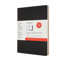 MOLESKINE Cahier carton A4 lign,noir/cranb.,120p. 2pcs., 602503