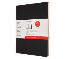 MOLESKINE Cahier carton A4 lign,noir/cranb.,120p. 2pcs., 602510