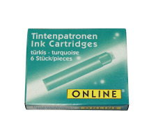 ONLINE Cart. encre Standard Trkis 6 pcs., 17228/24