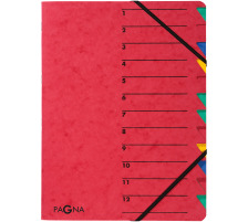 PAGNA Dossier de coll. EASY A4 rouge 12 compart., 24131-01