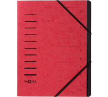 PAGNA Ordnungsmappe rot 12-teilig, 40059-01