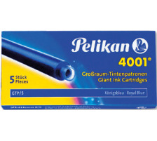 PELIKAN Encre 4001 GIP/5 bleu royal, effaable 5 pices, 310748
