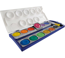 PELIKAN Deckfarben 12 Farben Deckweiss, 735K/12