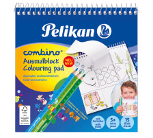 PELIKAN Malblock Combino 15x15cm 15 Blatt Tier-Motive, 811231