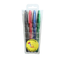 PENTEL Brush Sign Pen 4 Farben, Etui, SES15C-4