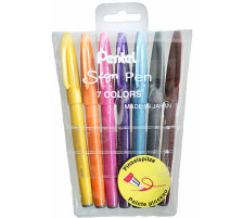 PENTEL Brush Sign Pen 7 Farben, Etui, SES15C-7