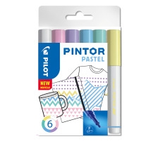 PILOT Marker Pintor Set Pastell 6 Stifte Medium, S6/051747