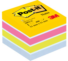 POST-IT Cube Mini 51x51mm 4-couleurs/4x100 feuilles, 2051-U