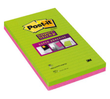 POST-IT Bloc Super Sticky 125x200mm vert/pink, 2x45 flls. lignes, 5845-SSEU