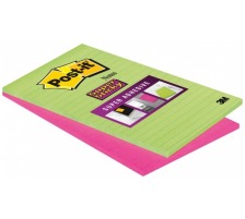 POST-IT Bloc Super Sticky 125x200mm vert/pink, 2x45 flls. lignes, 5845-SSEU