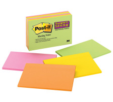 POST-IT Super Sticky Big Notes 4x45 f. 4 couleurs ass. 152x101mm, 6445-4SS