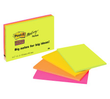 POST-IT Super Sticky Big Notes 4x45 f. 4 couleurs ass. 152x101mm, 6445-4SS