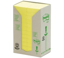 POST-IT Bloc-notes recycl. 51x38mm jaune, 24x100 flls., 653-1T