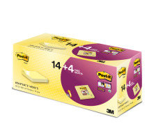 POST-IT Paquet Promo Notes 77x76mm canary yellow 14+4, 654P14CY+