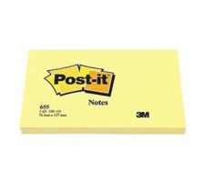 POST-IT Bloc 76x127mm jaune/100 feuilles, 655