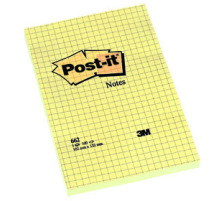 POST-IT Bloc-notes 152x102mm jaune, 100 flls., quadr., 662Y