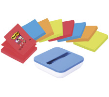 POST-IT Super Sticky Z-Notes 76x76mm Dispenser 4 coul. 8x90 flls., VAL-8BP