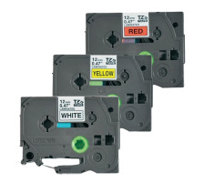 PTOUCH Ruban TZ-231/TZ-431/TZ-631 blanc/rouge/jaune 12 mm, TZe-31M3