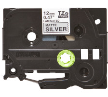 PTOUCH Flexitape lam. noir/argent-mat pour PT-550 12 mm, TZe-M931