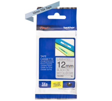 PTOUCH Flexitape lam. noir/argent-mat pour PT-550 12 mm, TZe-M931