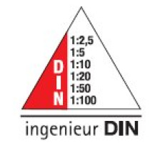 RUMOLD Rgle triangulaire alu 10cm color, 195/DIN10