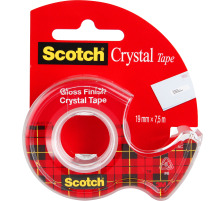 SCOTCH Crystal Tape 19mmx7.5m transp. cristal, sur drouleur, 6-1975D