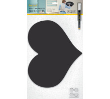 SECURIT Tableau Craie HEART noir 30x36x0.3cm, FB-HEART