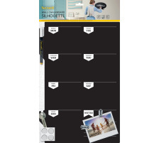 SECURIT Tableau Craie PLAN noir 44.9x30x0.3cm, FB-PLAN